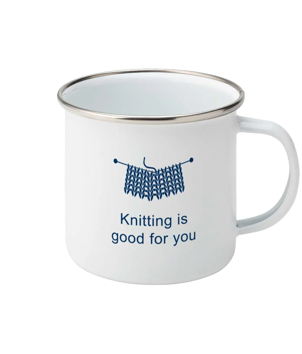 Enamel Mug Knitting is good for you