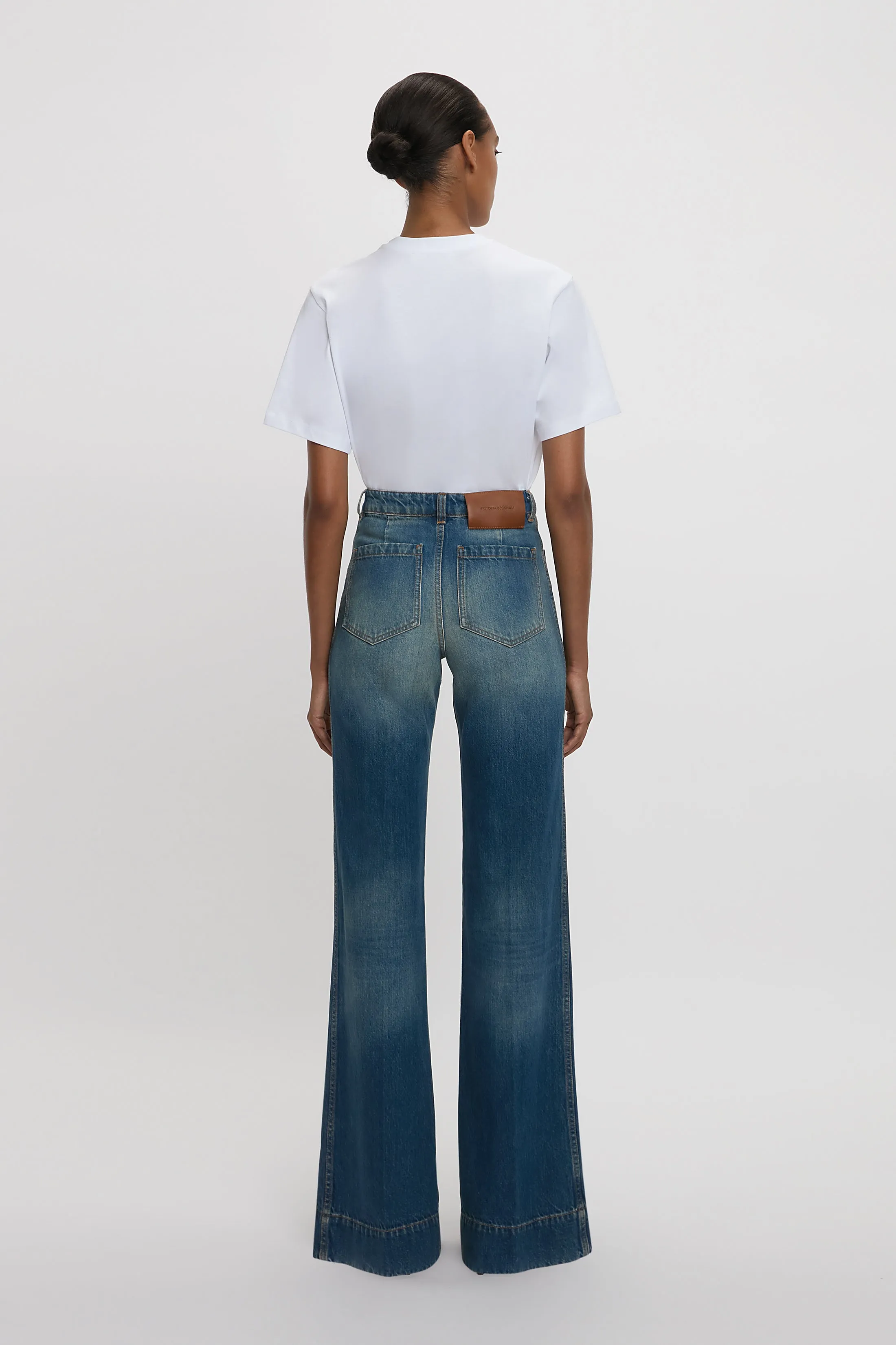 Alina High-Waisted Stretch Jeans in Mid Blue - Exclusive Design