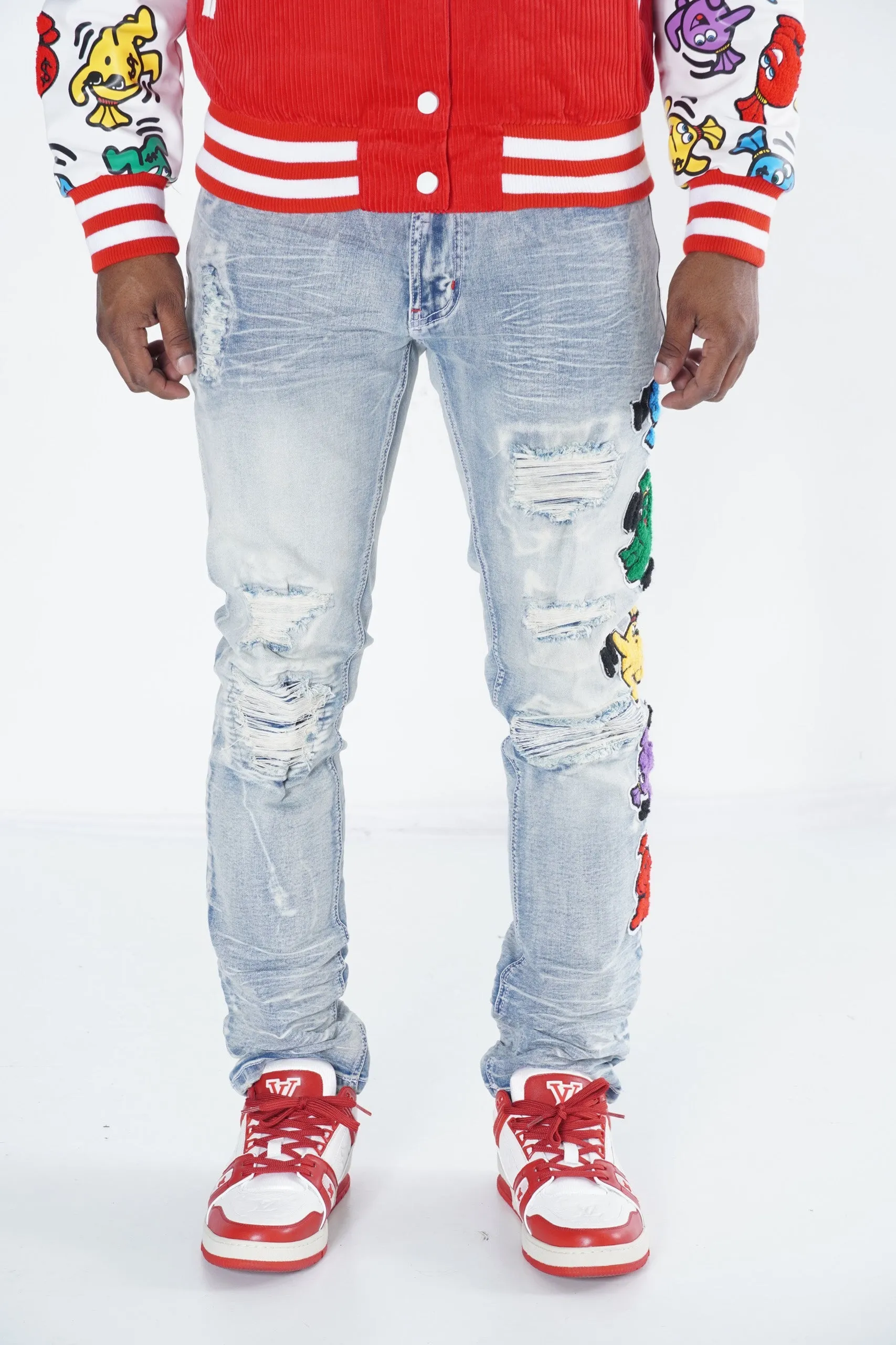 F1750 Frost Money Dance Denim Jeans - Light Wash