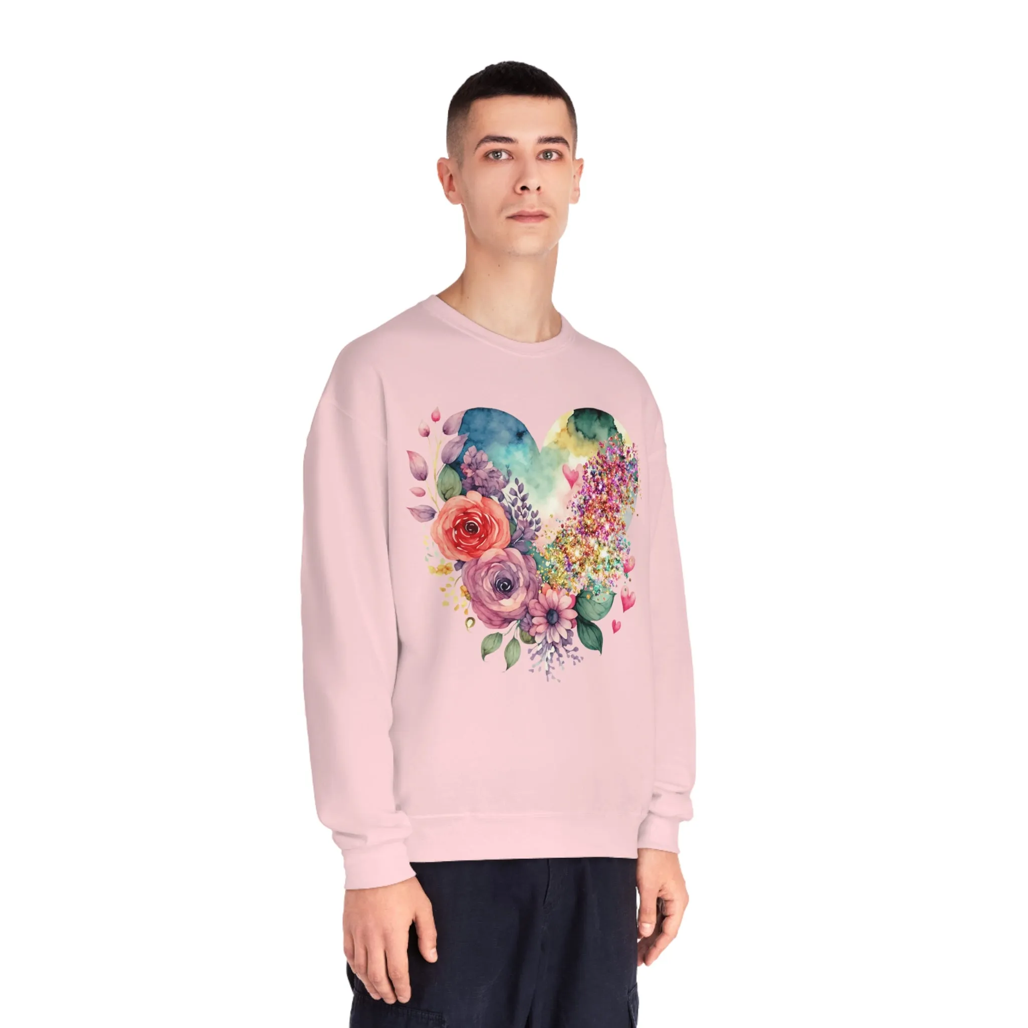 Floral Heart Unisex NuBlend® Crewneck Sweatshirt