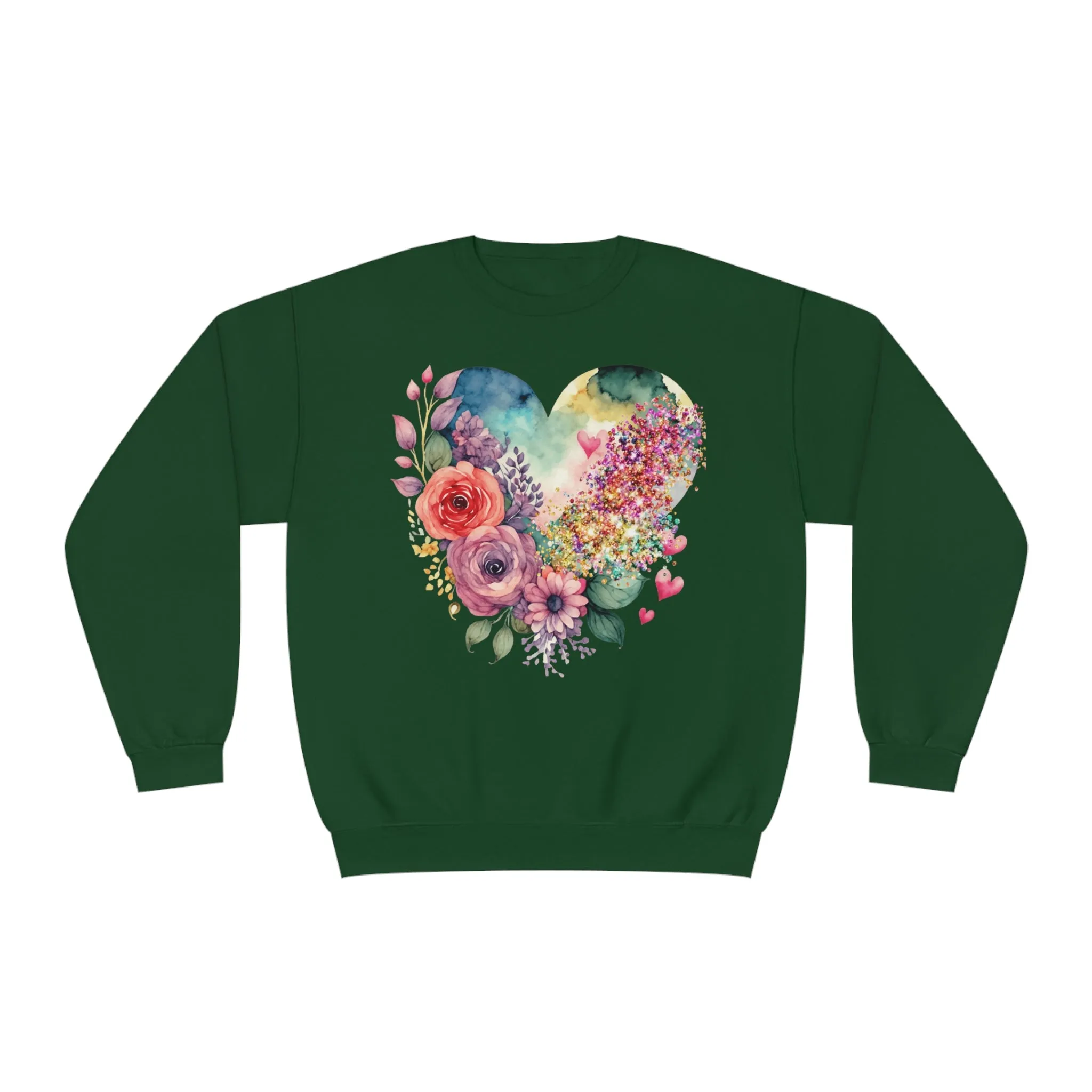 Floral Heart Unisex NuBlend® Crewneck Sweatshirt