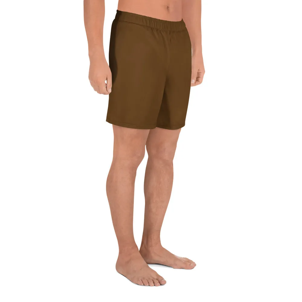 GG - Men's Athletic Long Shorts - Brown