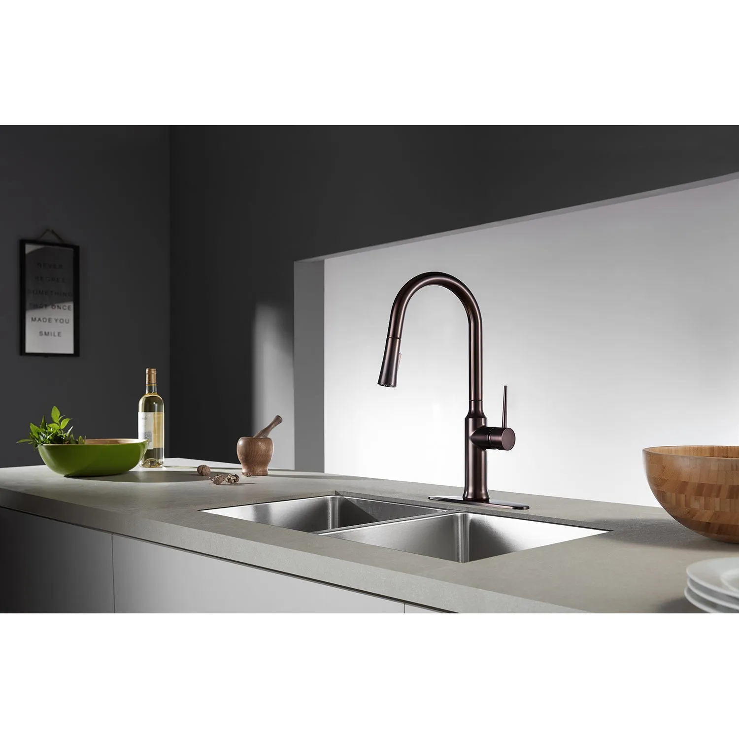 Gourmetier LS2721NYL Single-Handle Pull-Down Kitchen Faucet