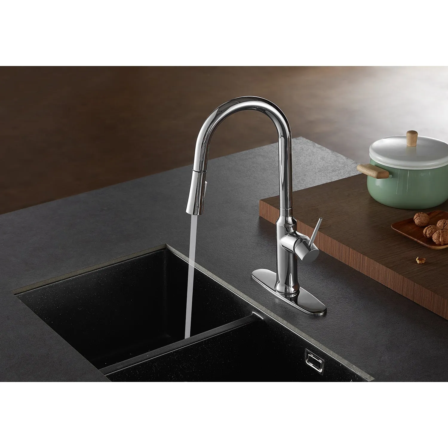 Gourmetier LS2721NYL Single-Handle Pull-Down Kitchen Faucet