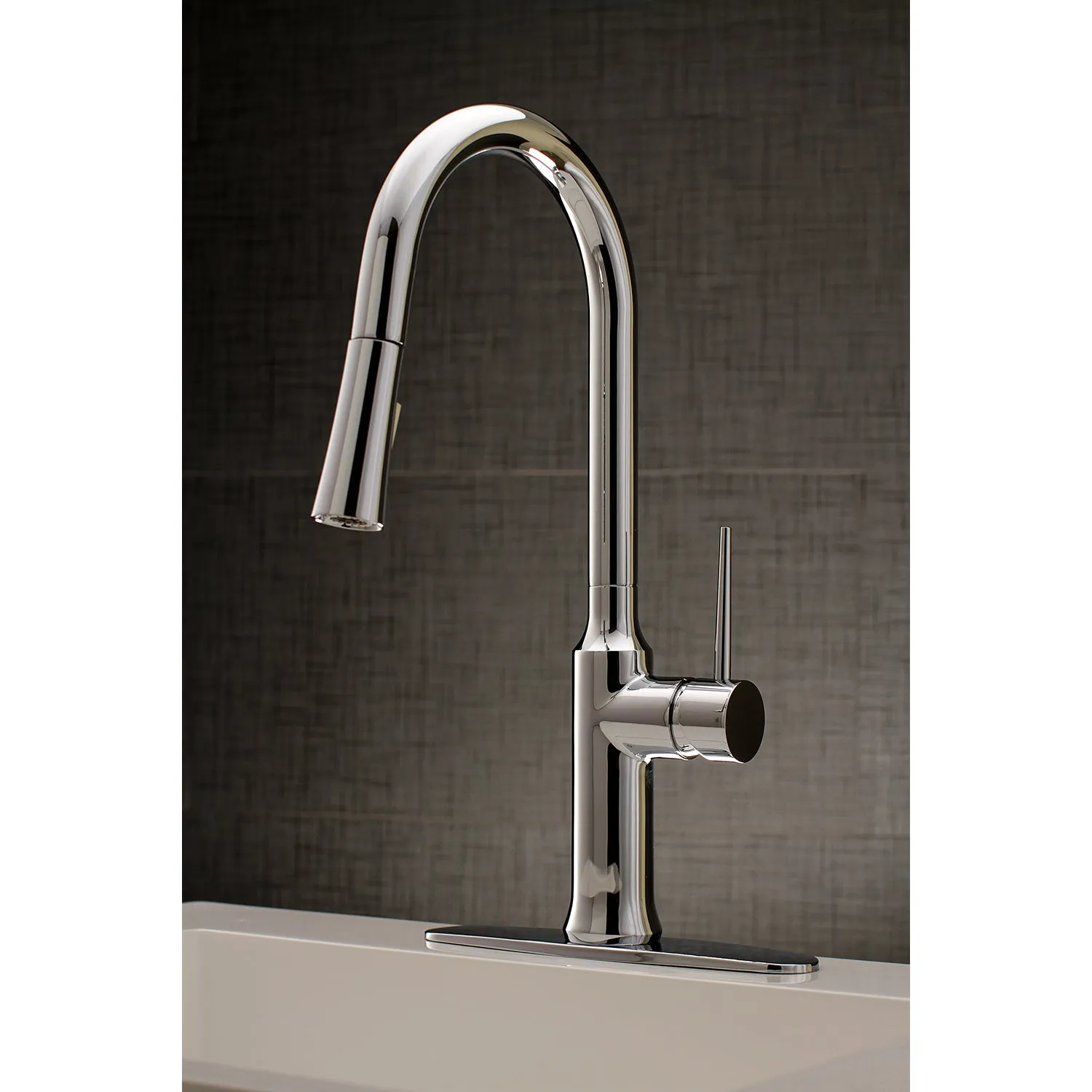 Gourmetier LS2721NYL Single-Handle Pull-Down Kitchen Faucet