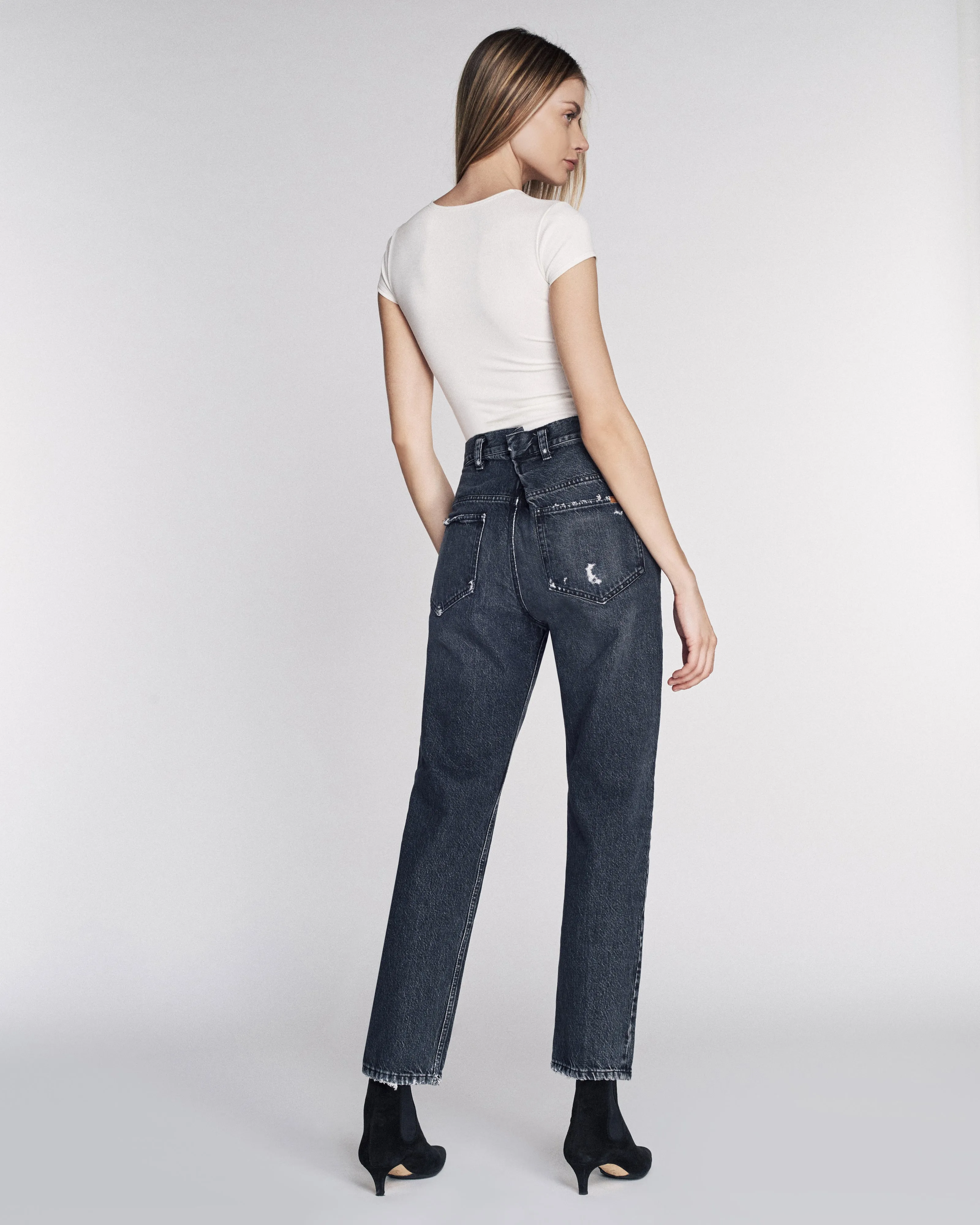 Grant Denim Pant in Faded Black Stone Wash