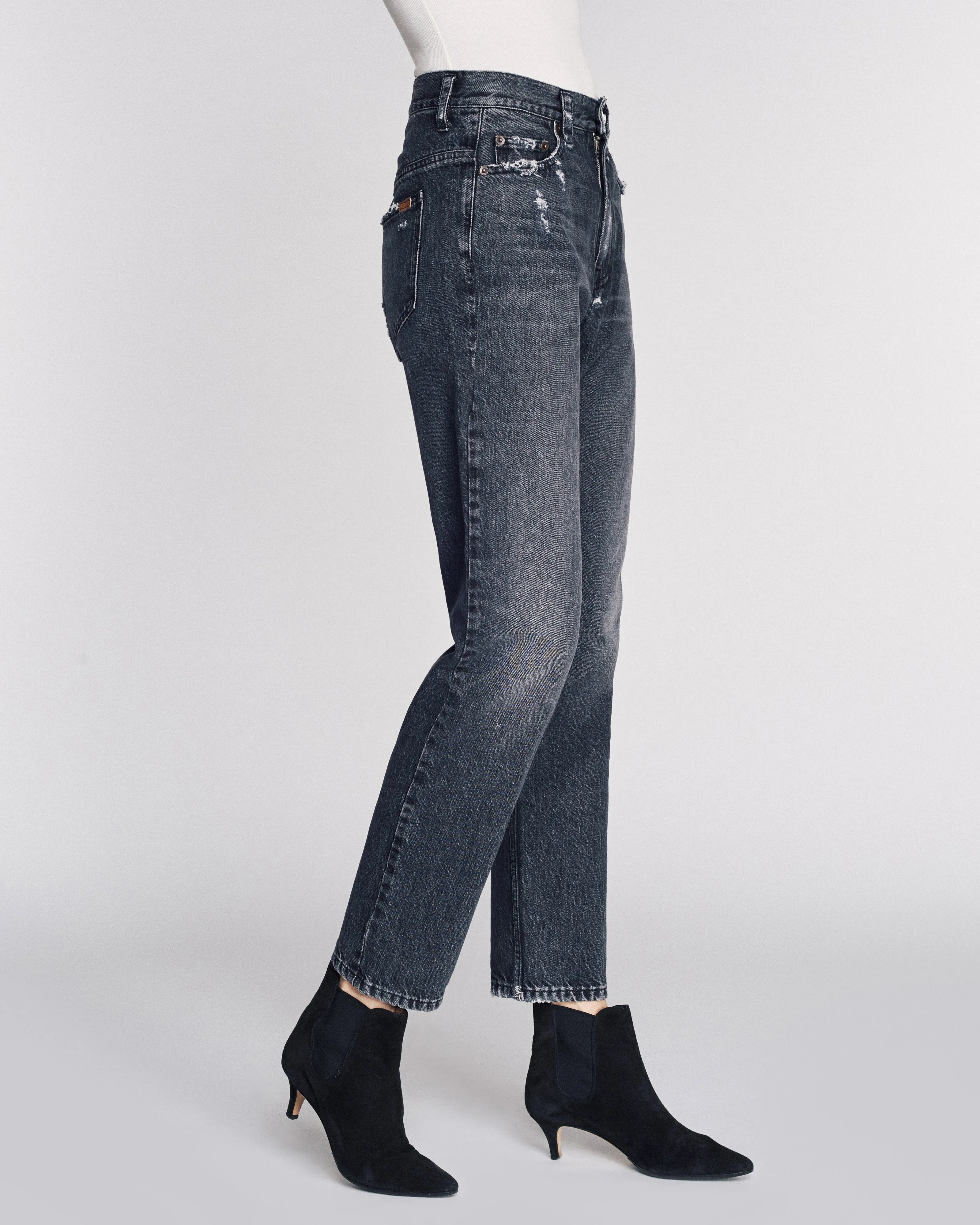 Grant Denim Pant in Faded Black Stone Wash