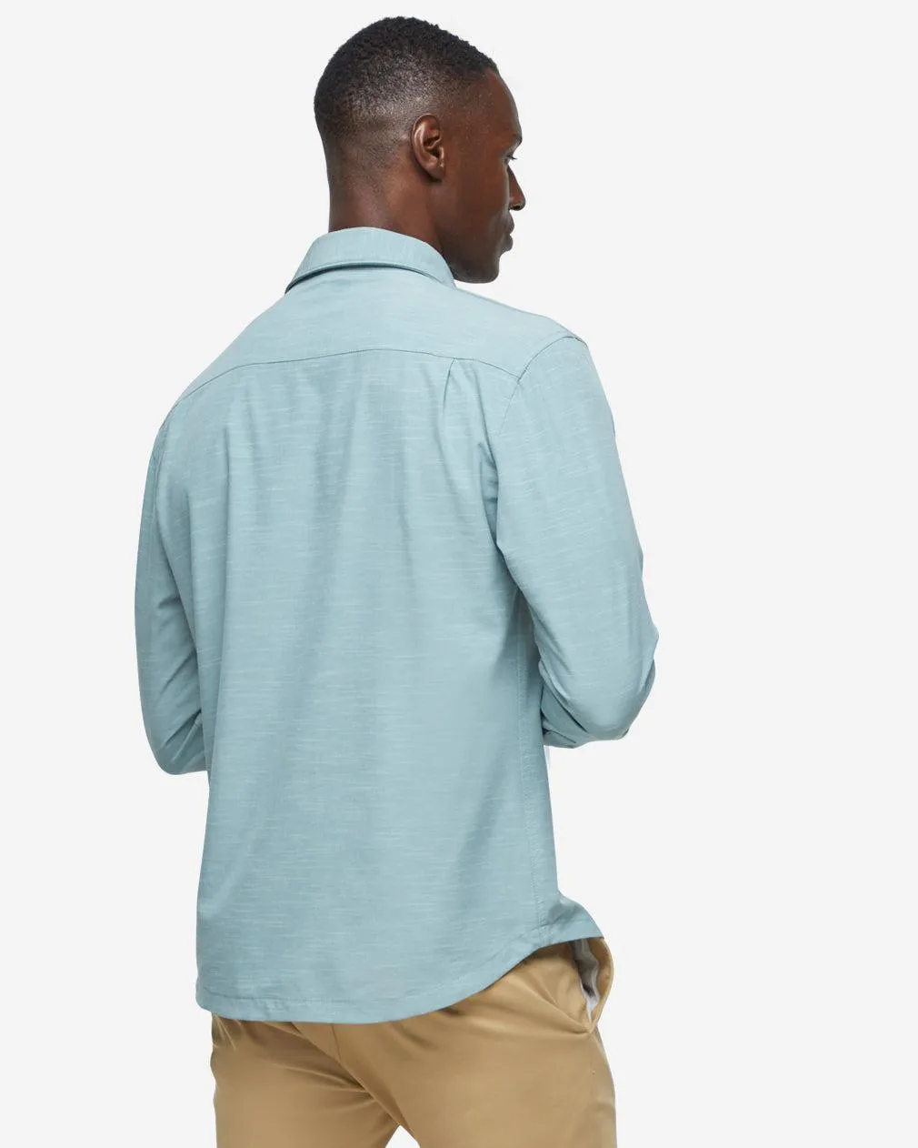 Gravity Long Sleeve Button Down - Smoke Green