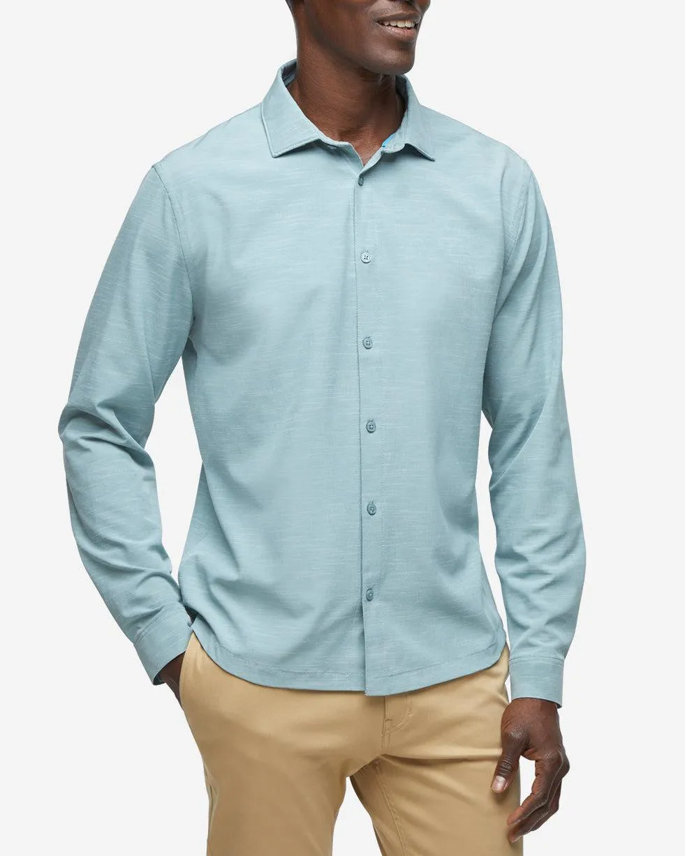 Gravity Long Sleeve Button Down - Smoke Green