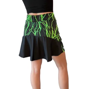 Green Lightning Neon Flutter Golf, Running, Tennis Flower Skort