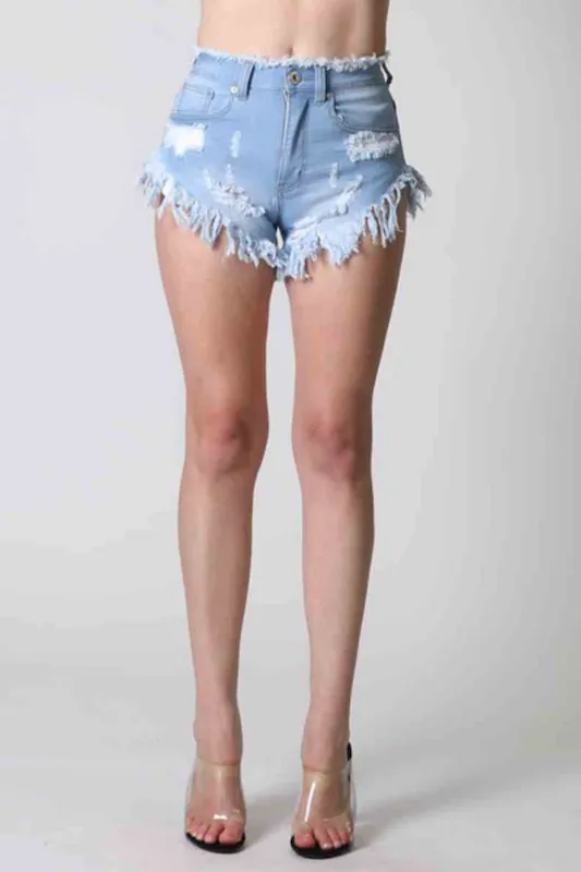 High Waist Heavy Fray Short