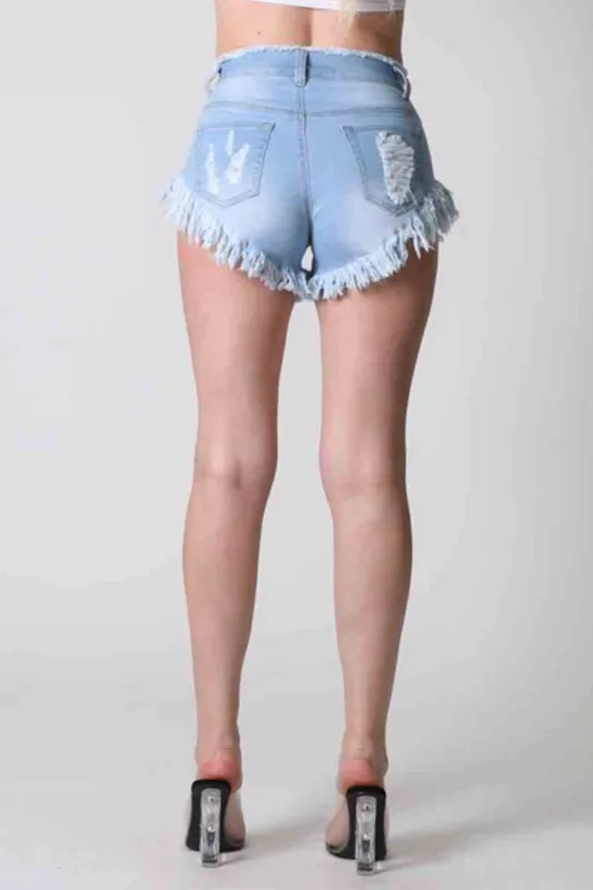 High Waist Heavy Fray Short