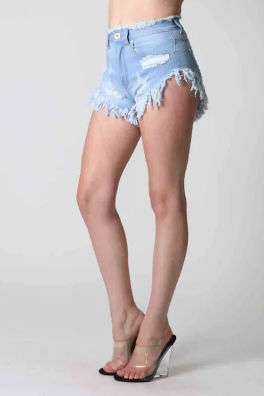 High Waist Heavy Fray Short