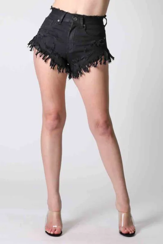 High Waist Heavy Fray Short