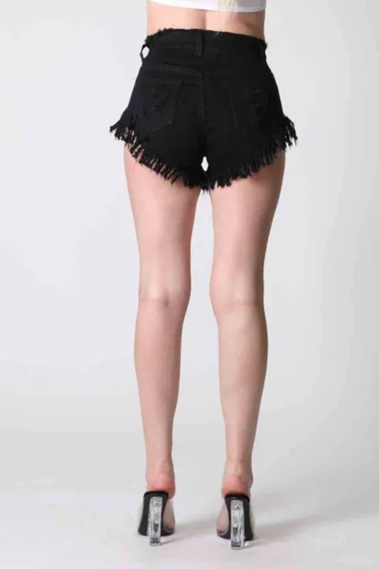 High Waist Heavy Fray Short