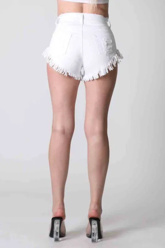 High Waist Heavy Fray Short