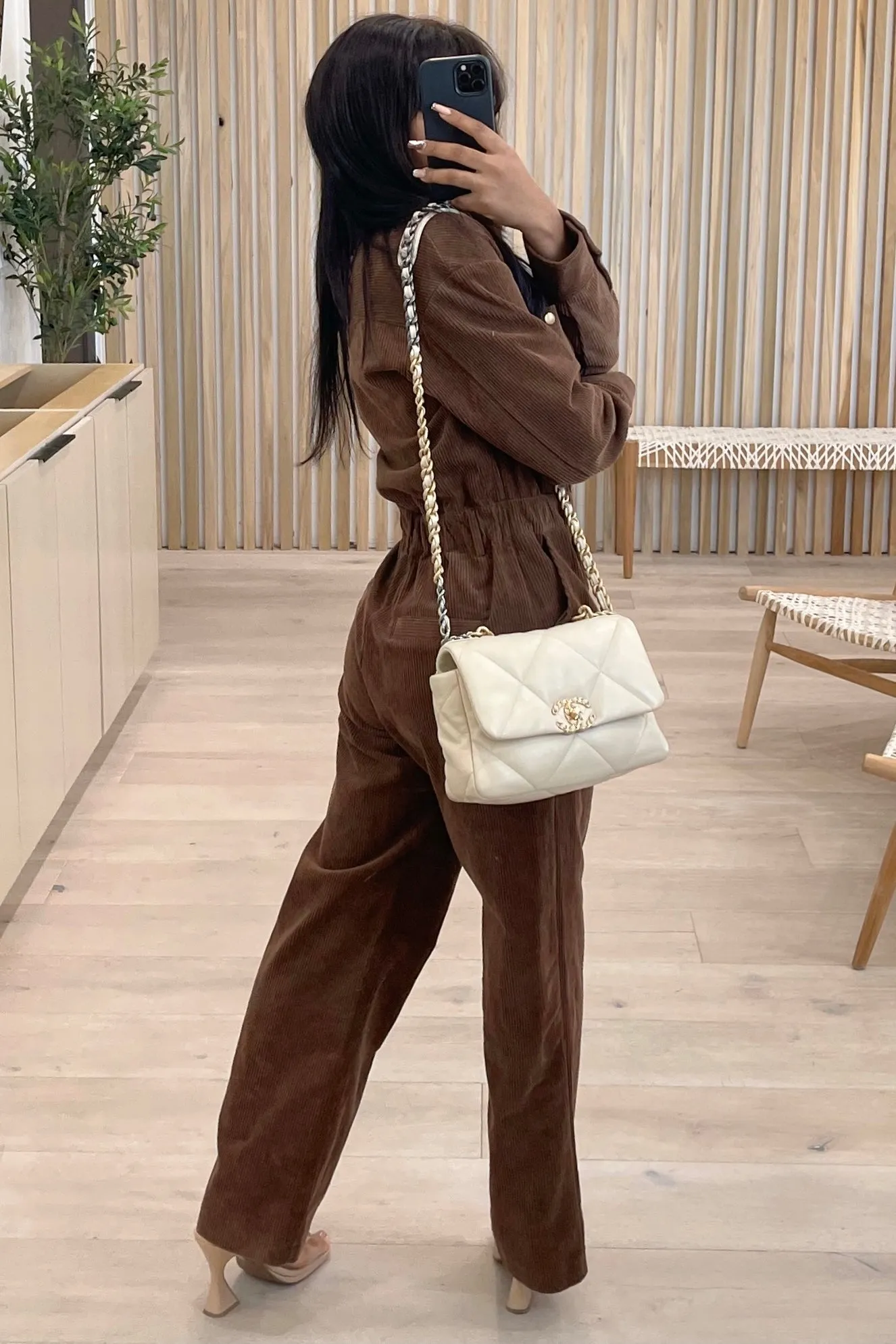 Jason Woven Corduroy Jumpsuit (Chocolate Brown)