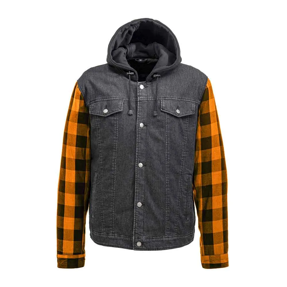 [LEVEL 2 PROTECTION] Road Armor Tuff Denim Protective Shirt With Plaid Sleeves