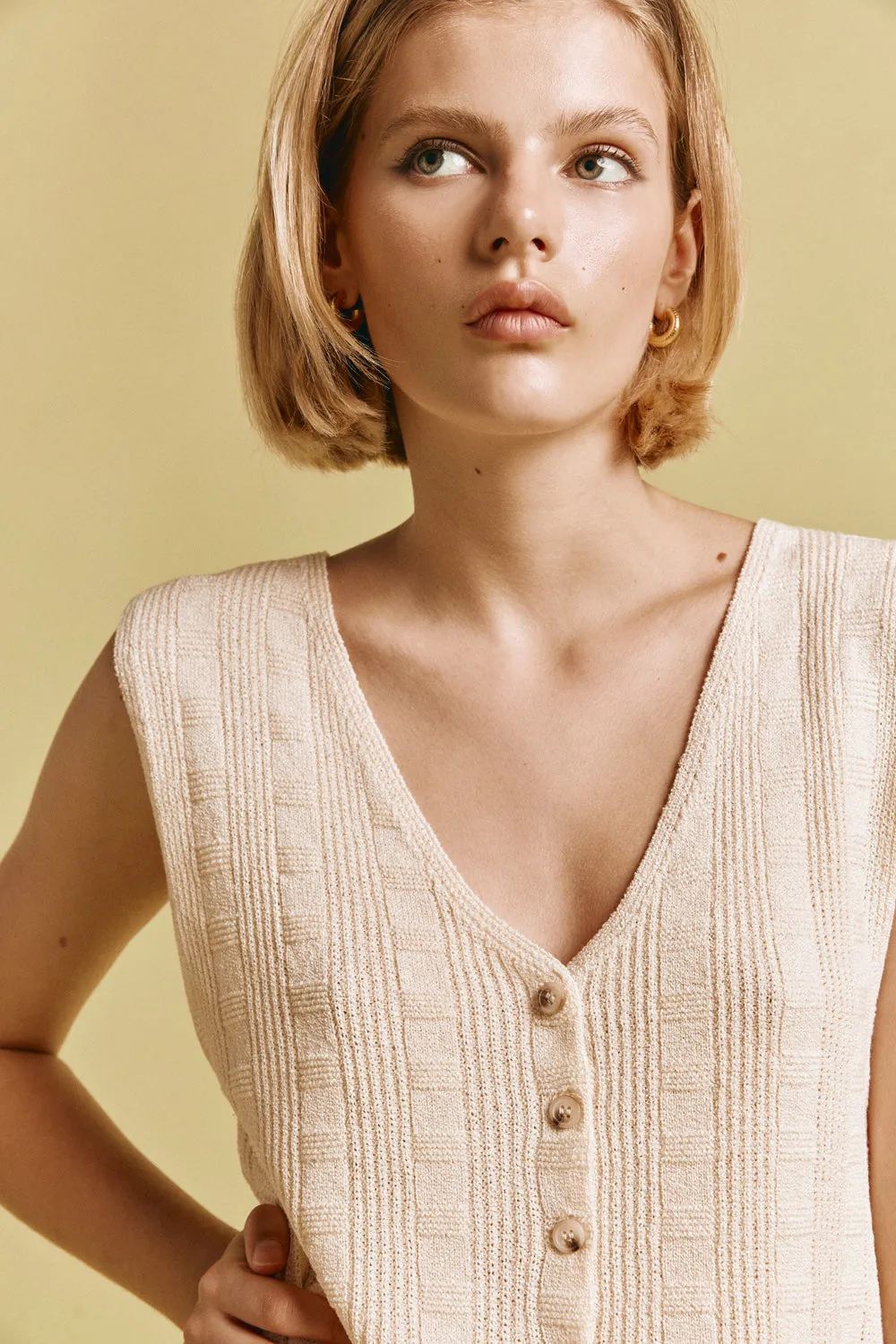 Lucinda Knit Vest Cream