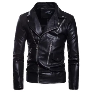 Men's Punk Large Lapel Multi-zips Jackets