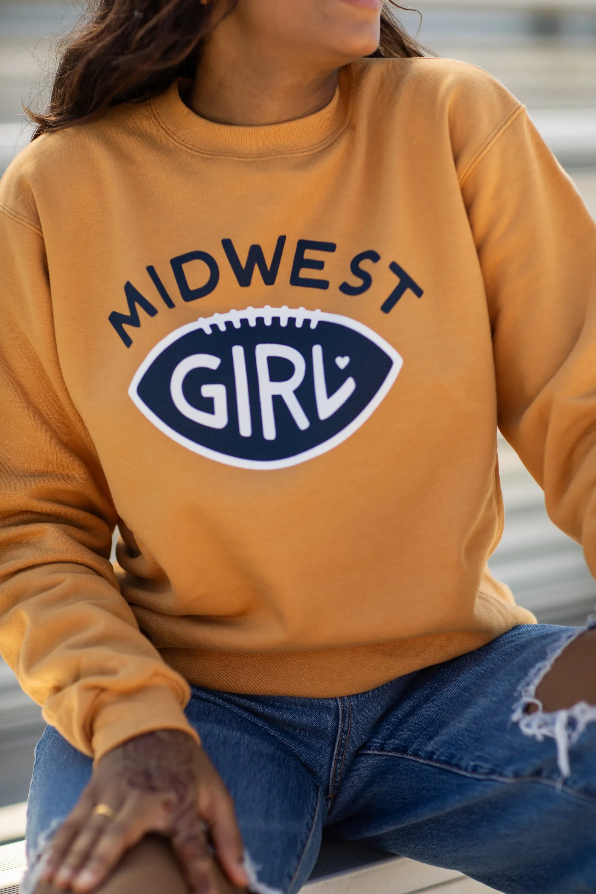 Midwest Girl Football Crew in Gold