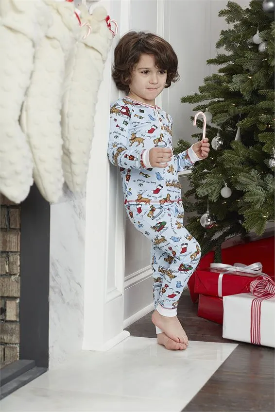 Night before Christmas Blue Pajamas