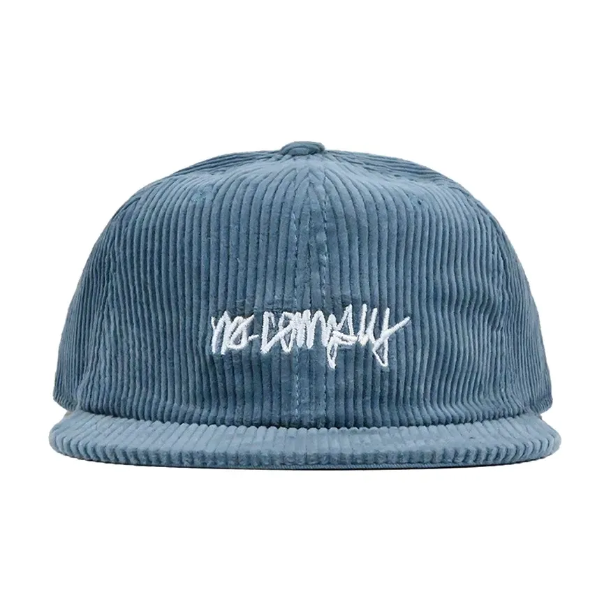 No-Comply Script Check Corduroy Hat - Blue