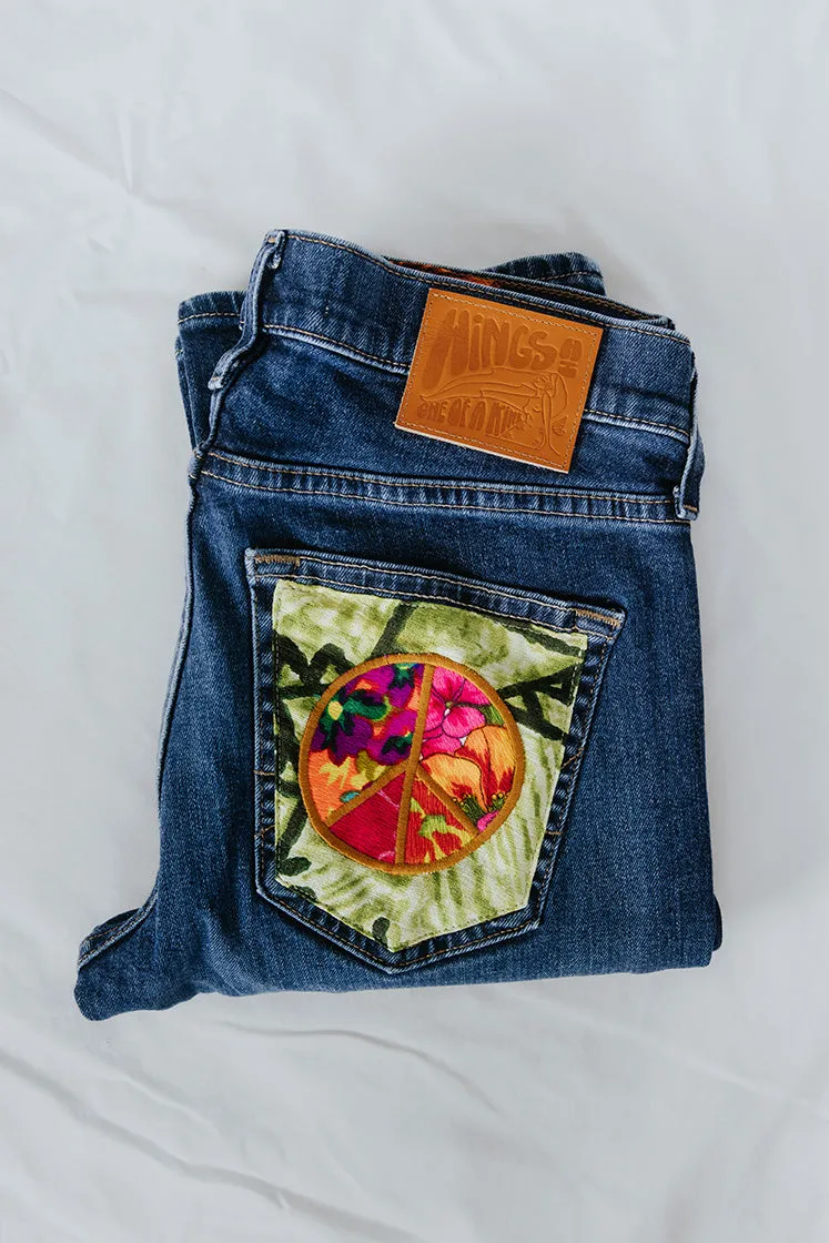 Peace Pocket Upcycled Jeans - #8