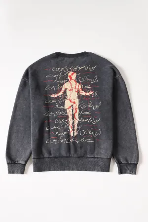 "BROKEN MAN" ACID WASH SWEATSHIRT