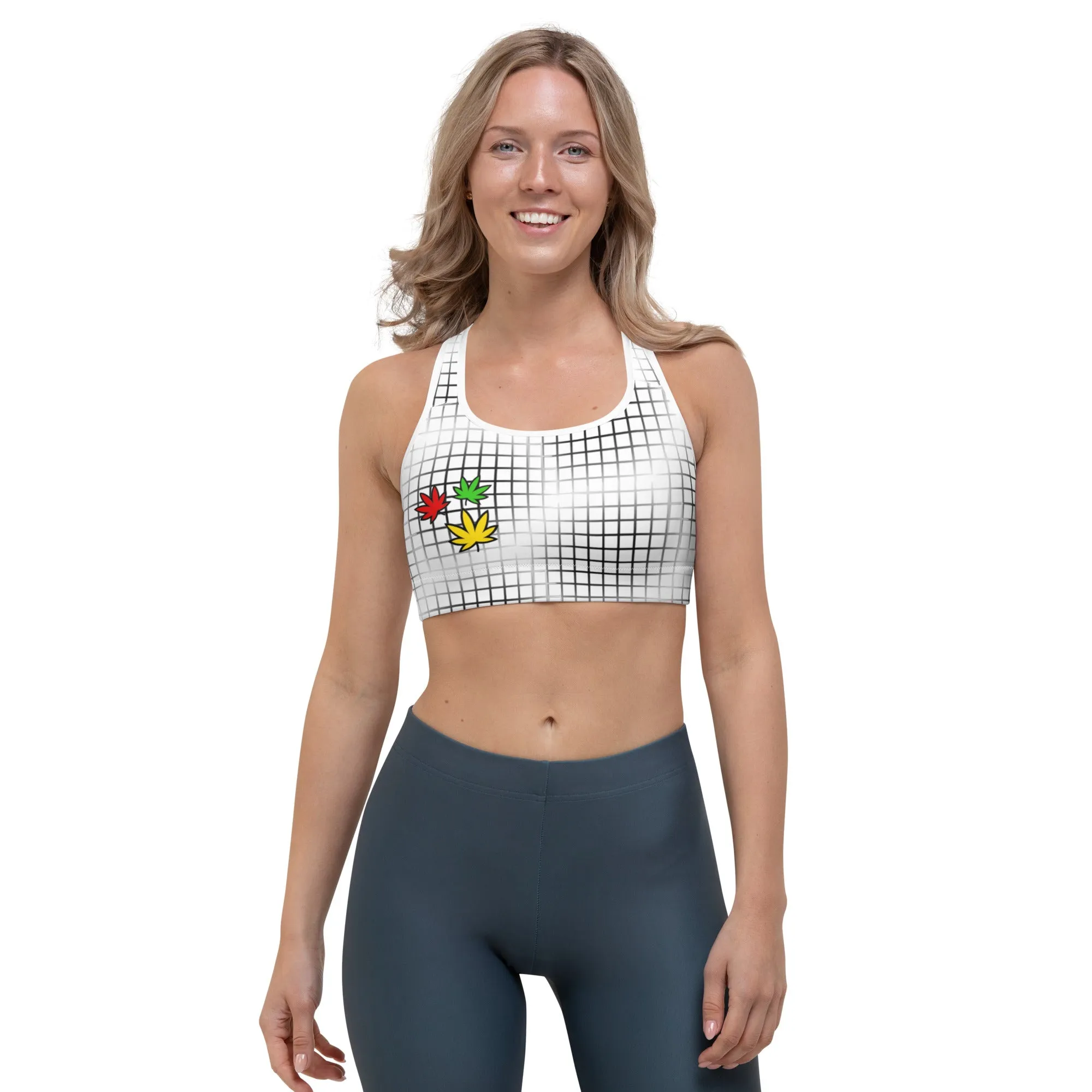 Ras colors on gridr Sports bra