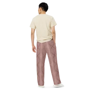 Recursia Illusions Game Men's Wide Leg Pants In Pink