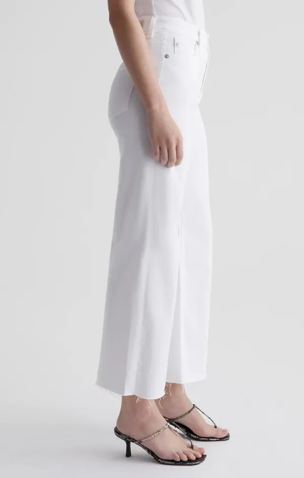 Saige Wide Leg Crop in White