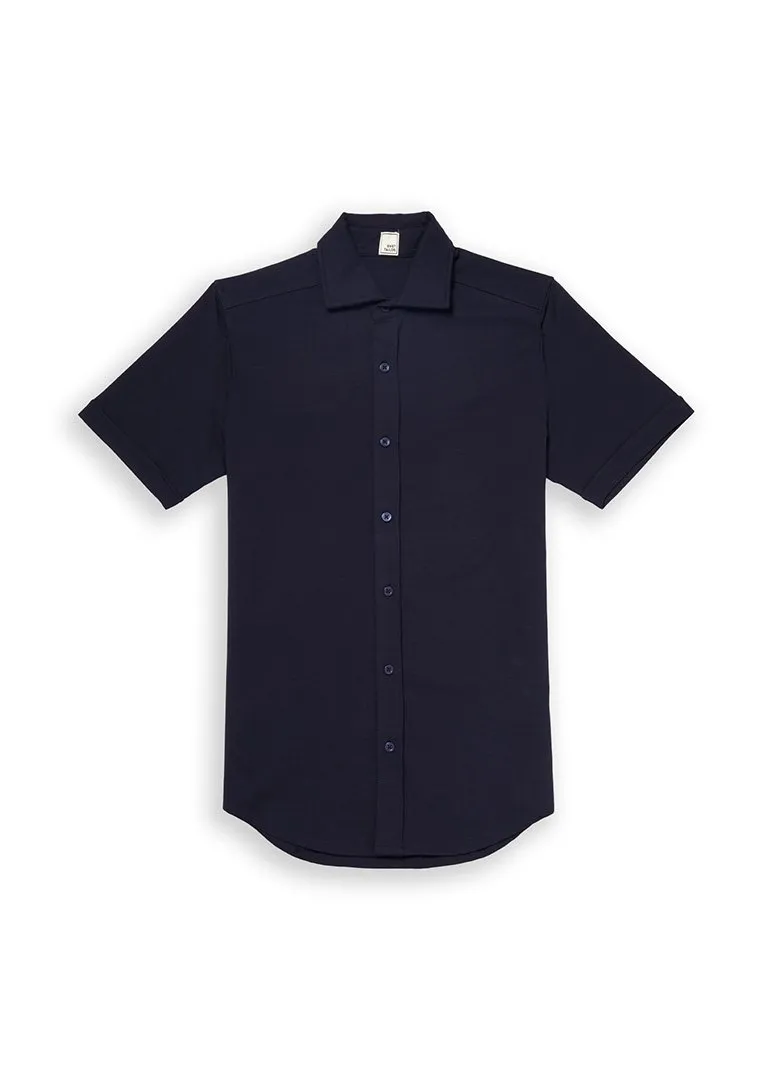 Short-Sleeve Polished Shirt | Navy