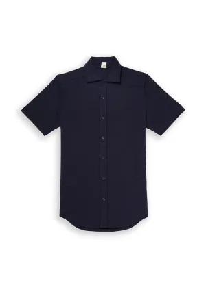 Short-Sleeve Polished Shirt | Navy