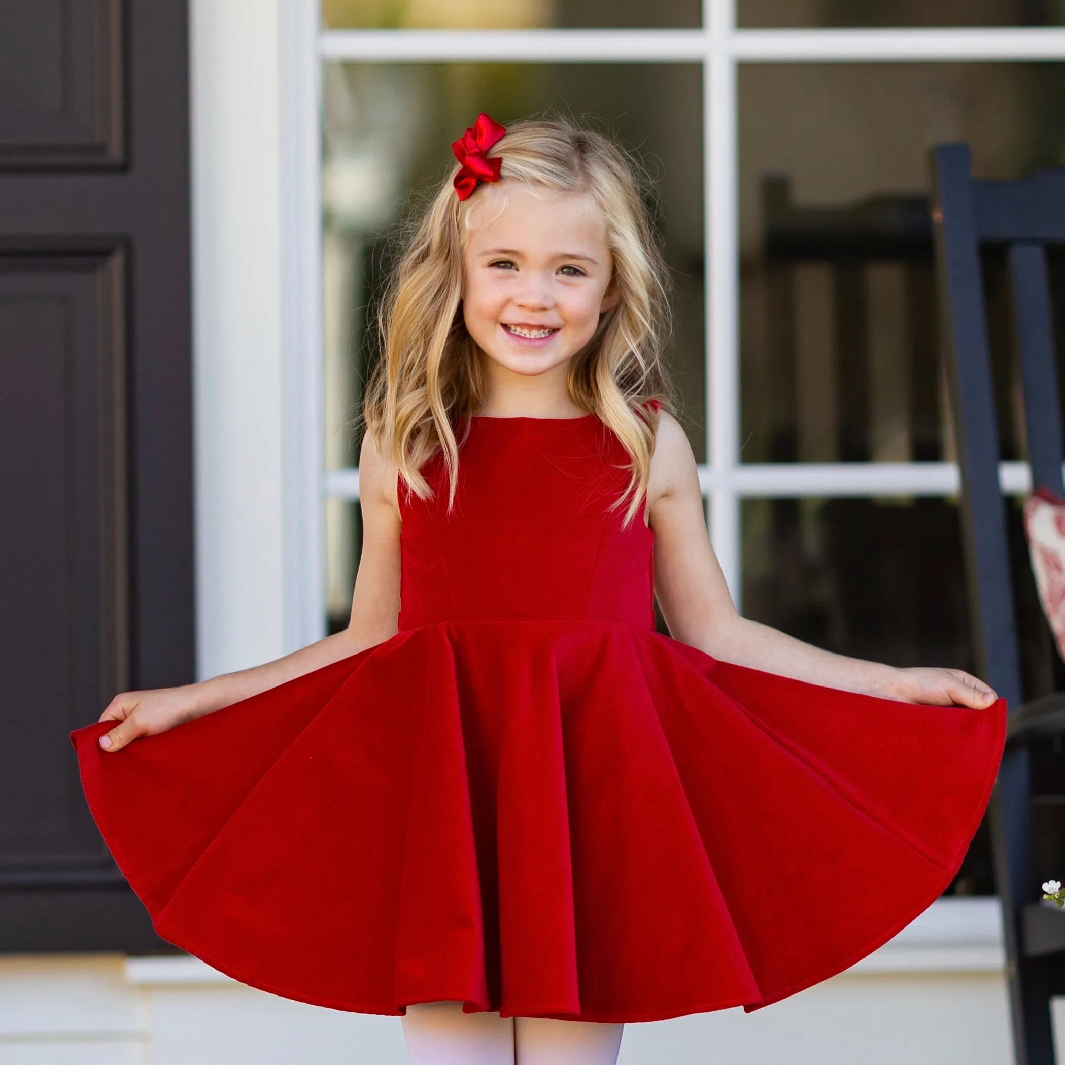 Special Occasion Dress in Red Velvet