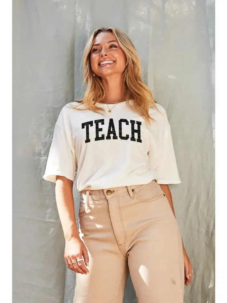 Teach Mineral Washed Graphic Top