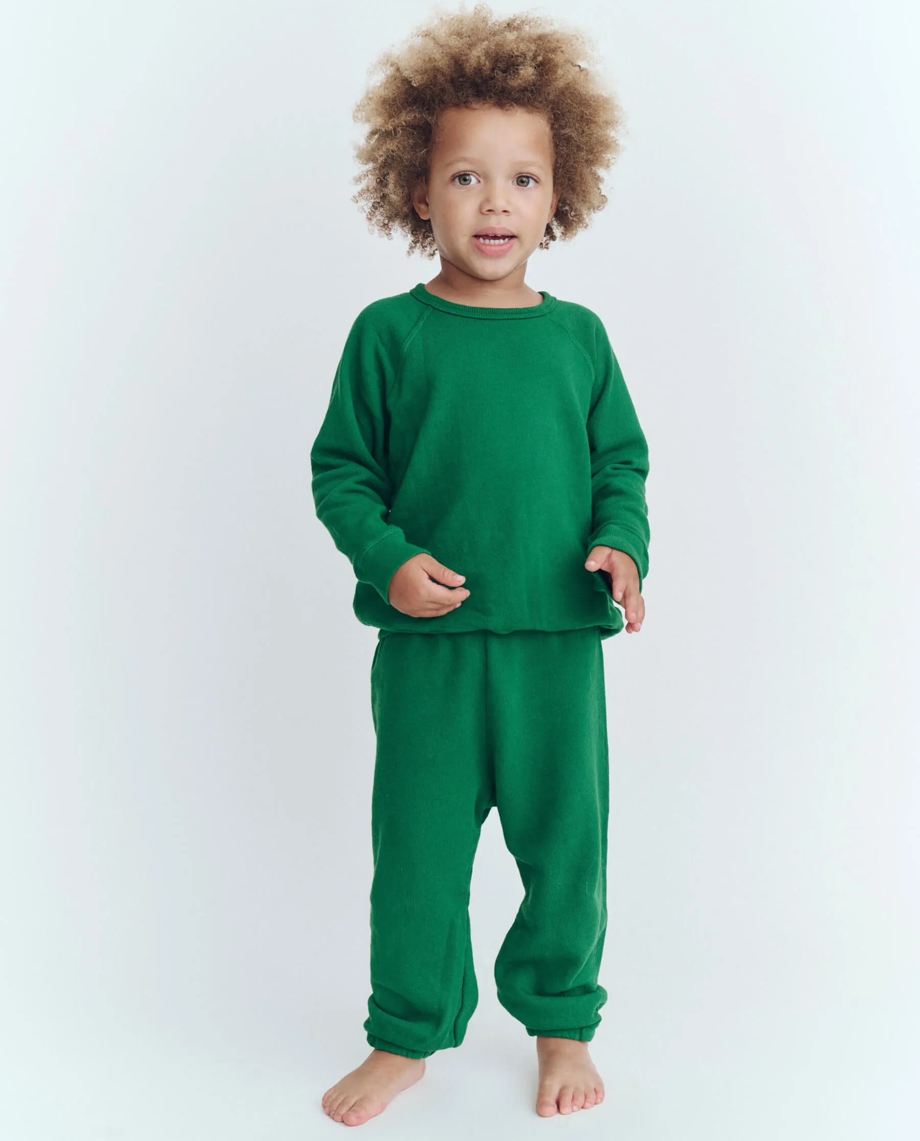 The Little Stadium Sweatpant. Solid -- Holly Leaf