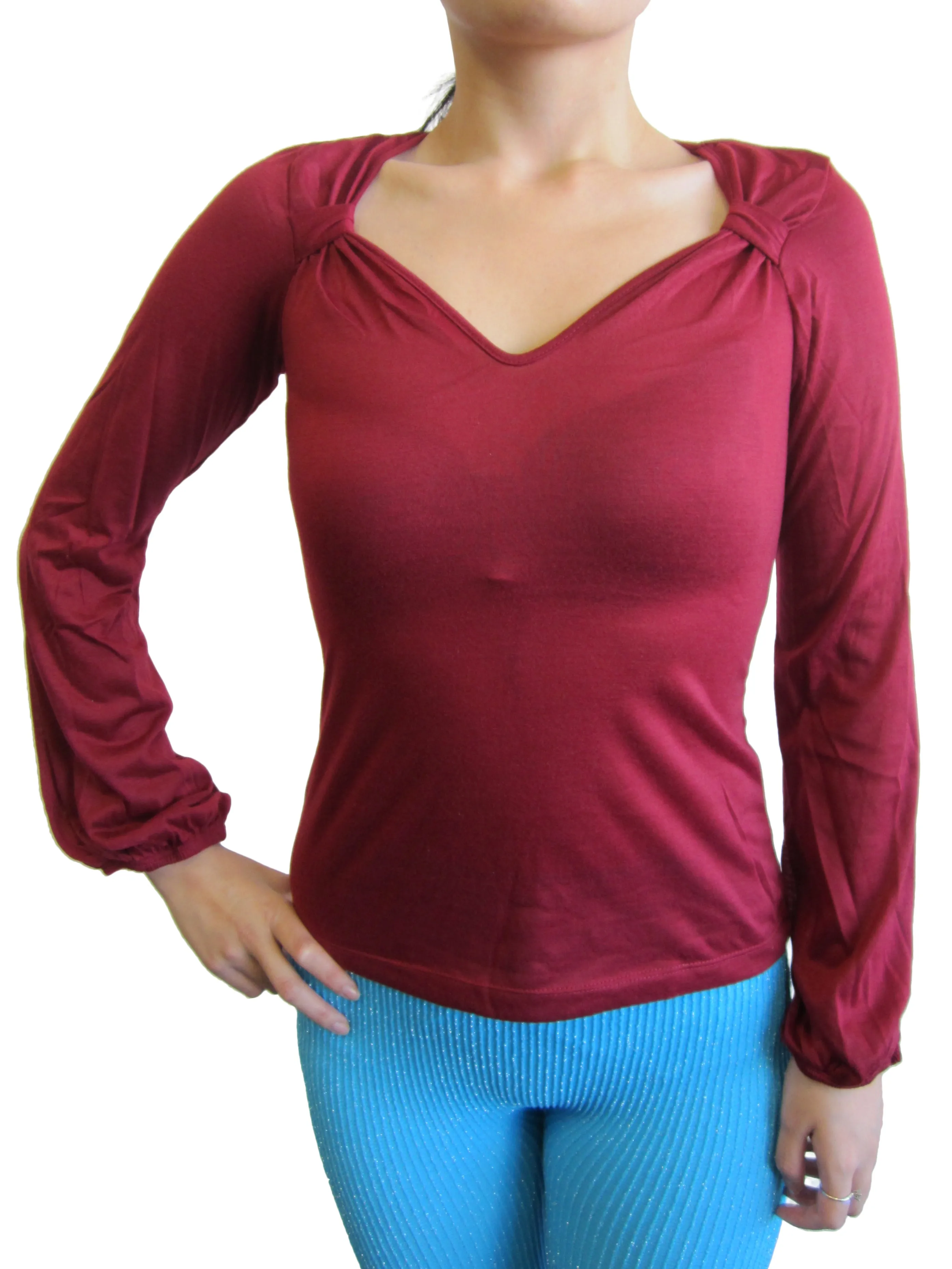 V-Neck Casual Knit Tops (7590)