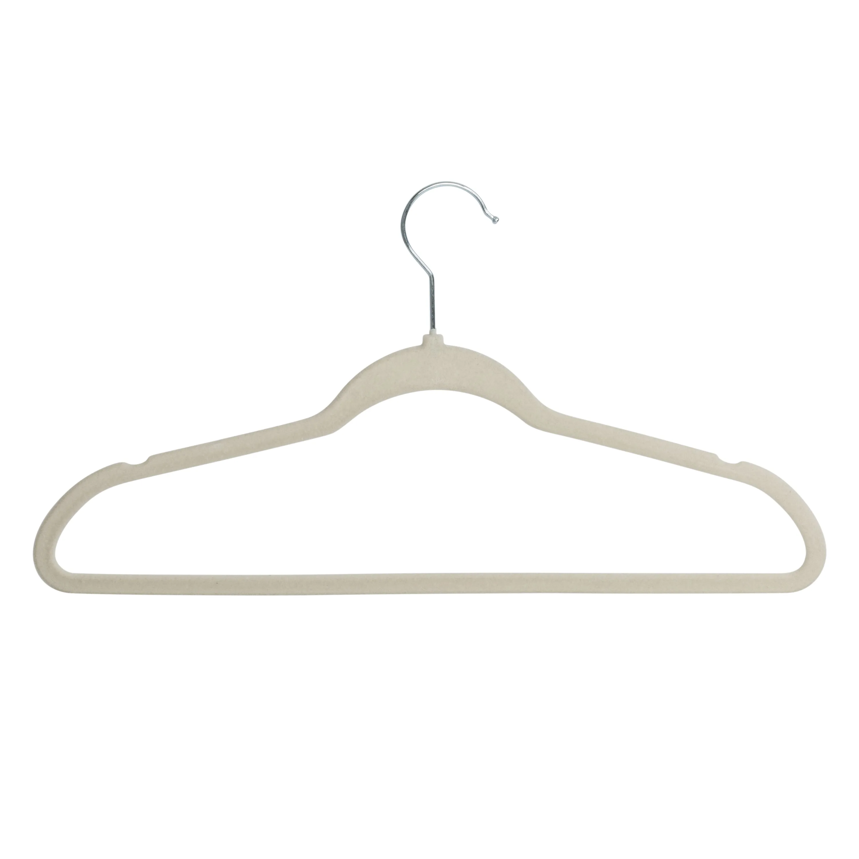 Warm Gray Slim-Profile Non-Slip Velvet Hangers (25-Pack)