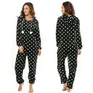 Women Dot Pattern Hoodie women jumpsuits onesies Onesies Pajamas Sleepwear