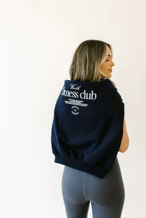 Worth Fitness Club Crewneck in Navy or Heather Grey